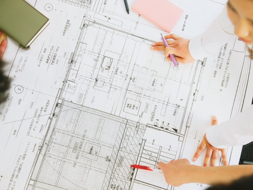 Agile Construction estimators reviewing project drawings
